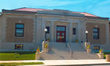 The front entrance of the Carnegie Public Library